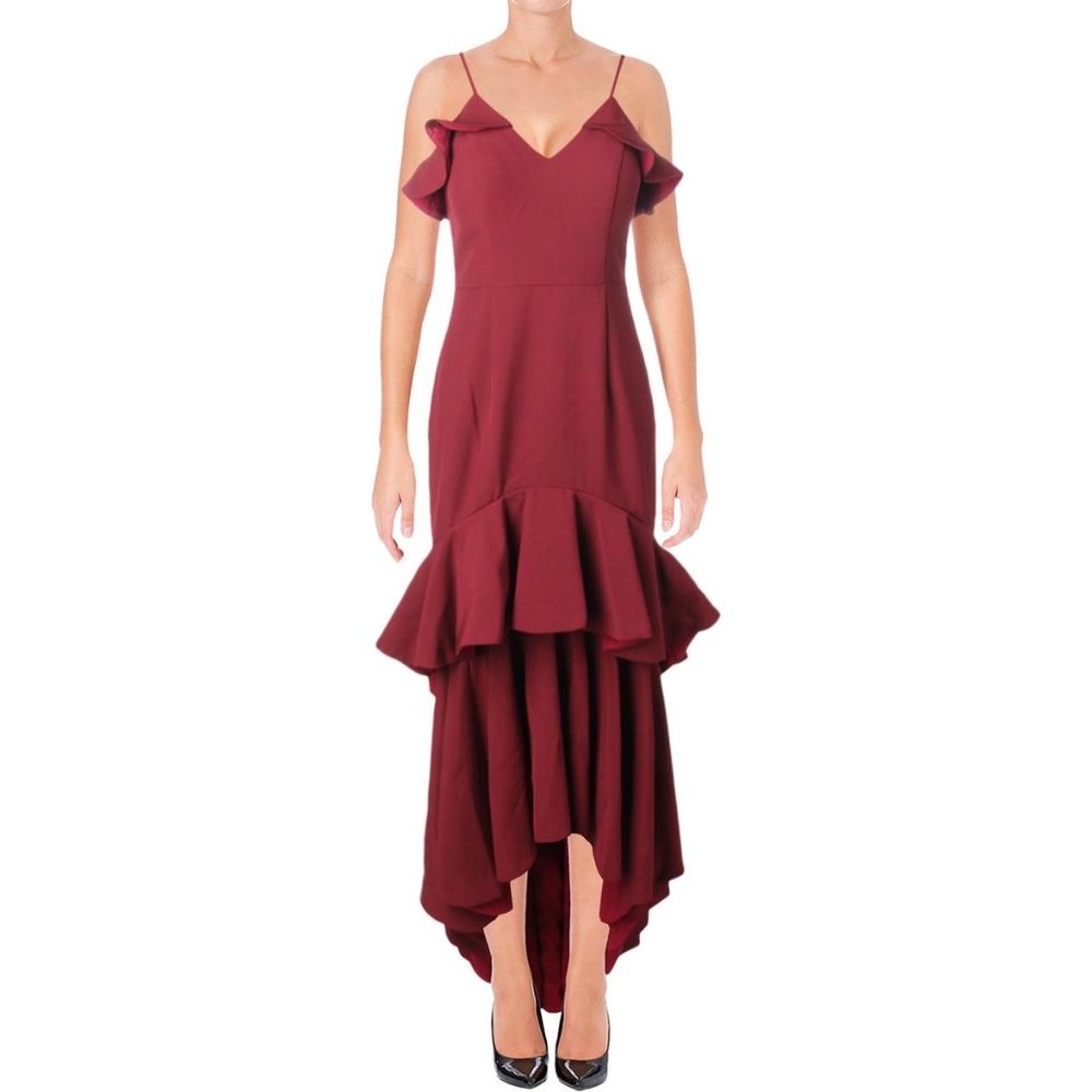 Jarlo Mina Layered Ruffle Sleeveless Gown NWT